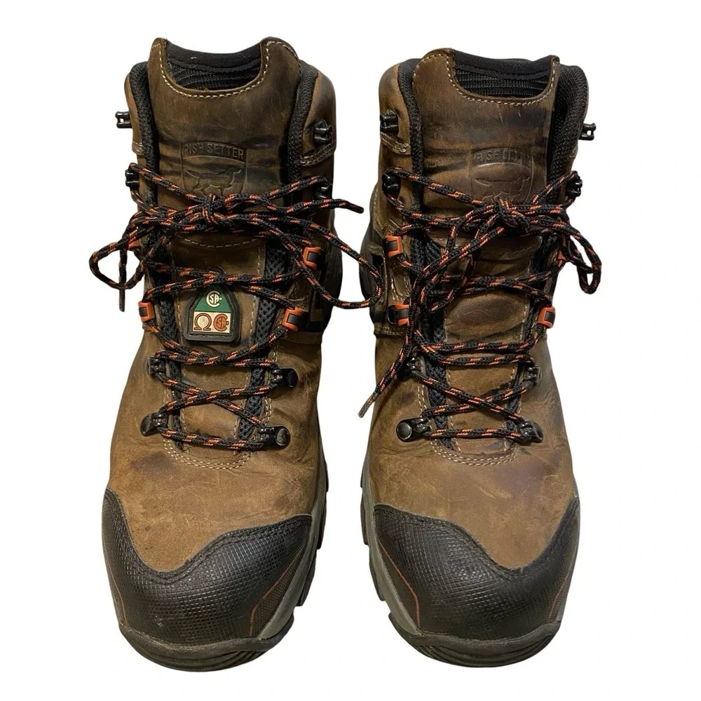 Irish Setter Work Boots Men Size 9 Brown Leather CSA Safety Toe Waterproof 83602